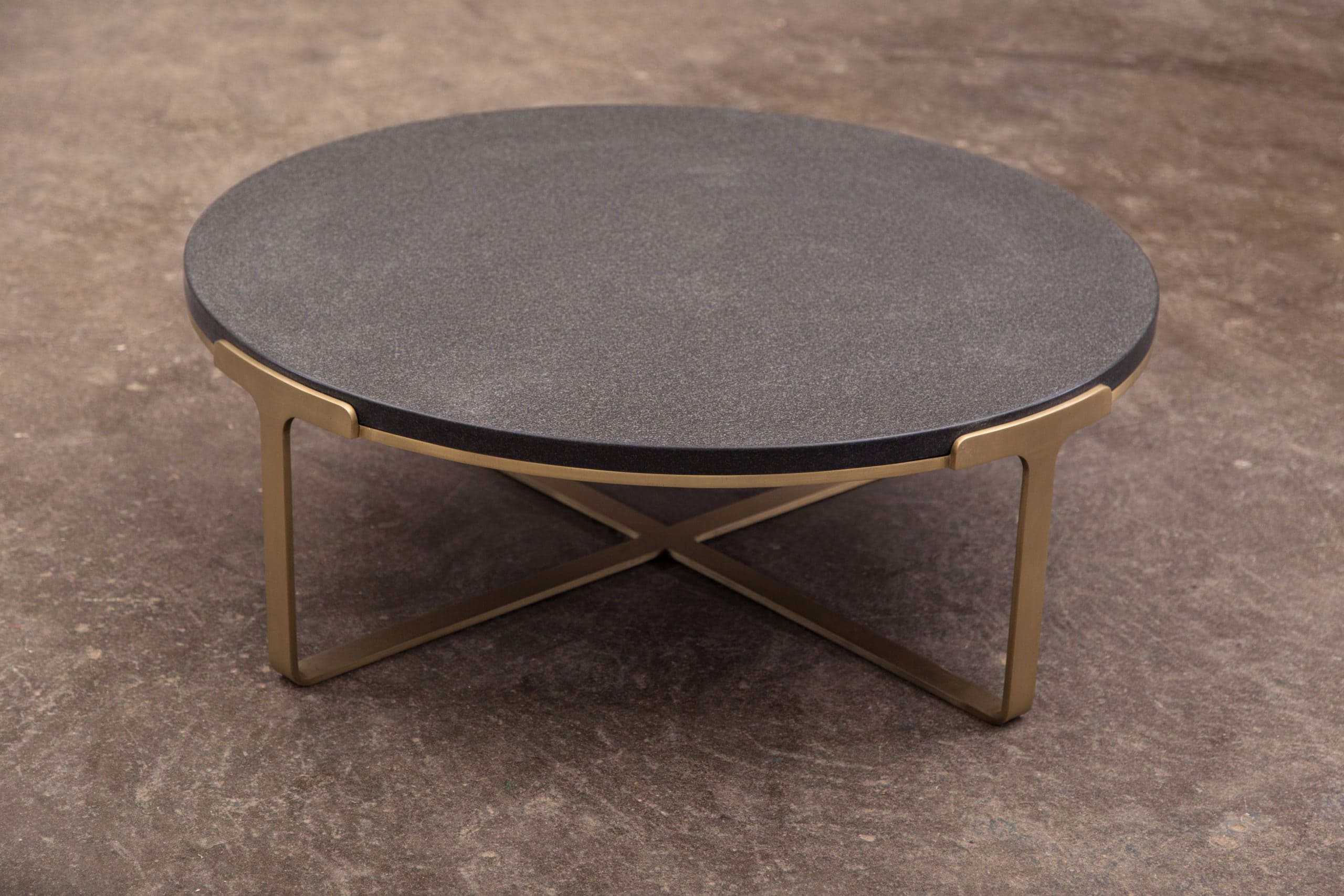 modern Coffee table design with stone and brass